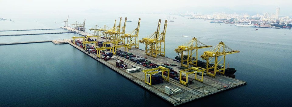 Cảng biển penang vận chuyển hàng container của malaysia