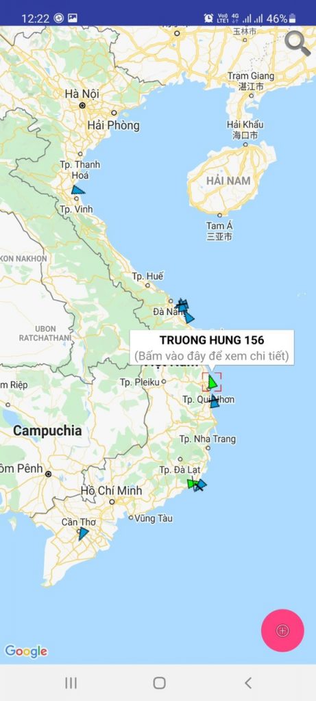Định vị hàng tàu rời realtime của An Pha gửi khách hàng