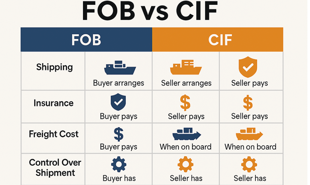 Sơ lược về fob và cif trong XNK