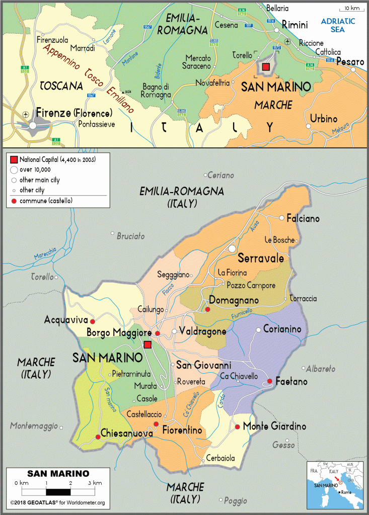 Bản đồ sân bay ở San Marino Bản đồ sân bay ở San Marino