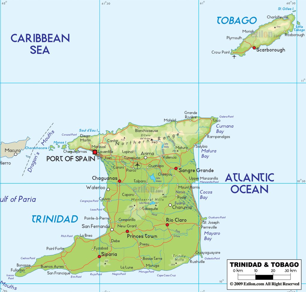 Bản đồ sân bay ở Trinidad và Tobago Bản đồ sân bay ở Trinidad và Tobago