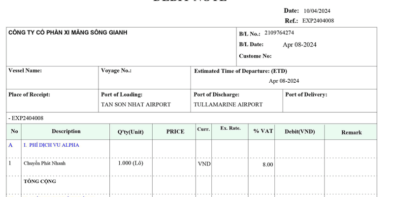 Debit Note Trong Xuất Nhập Khẩu Là Gì?