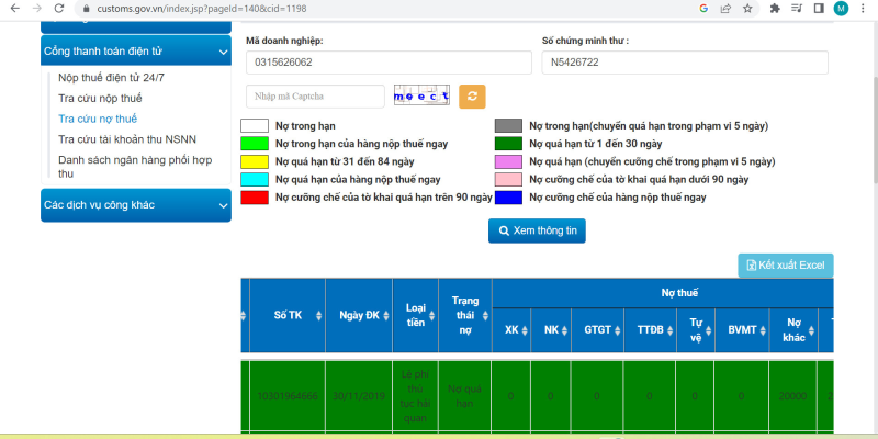 Nợ thuế tờ khai hải quan, cách tra cứu nợ thuế tờ khai của doanh nghiệp?